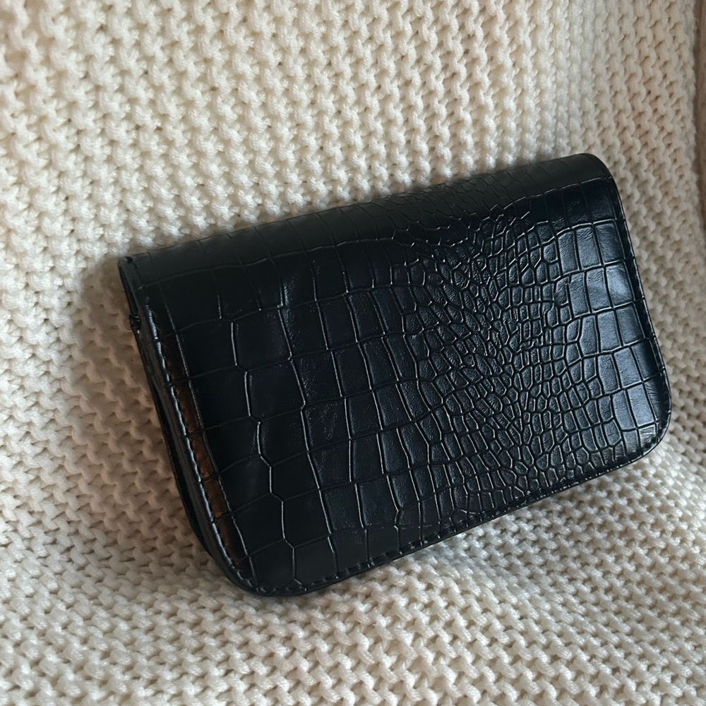 NWT Black Croc Belted Satchel
